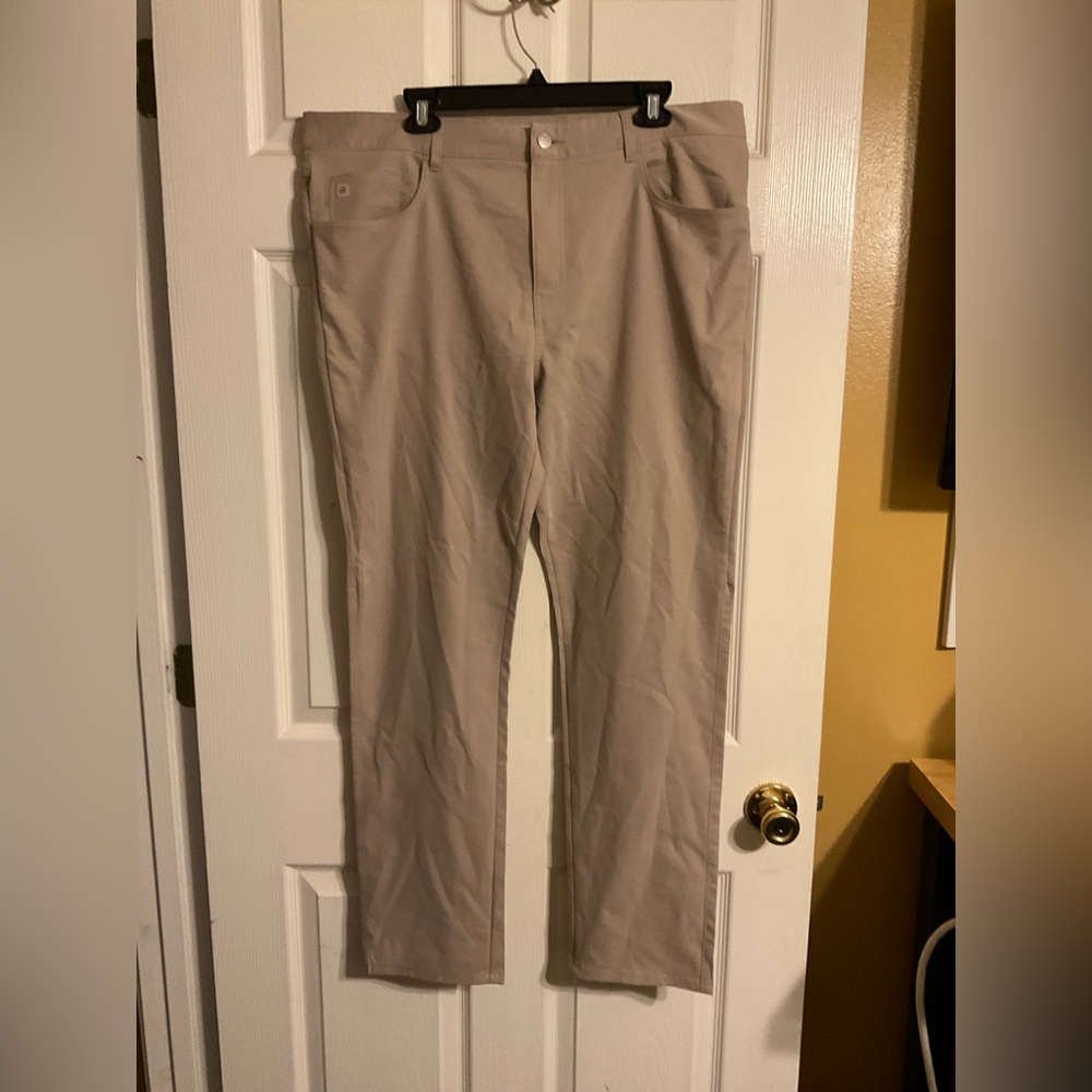 Peter Millar Men's Khaki Stretch Dress Pants
